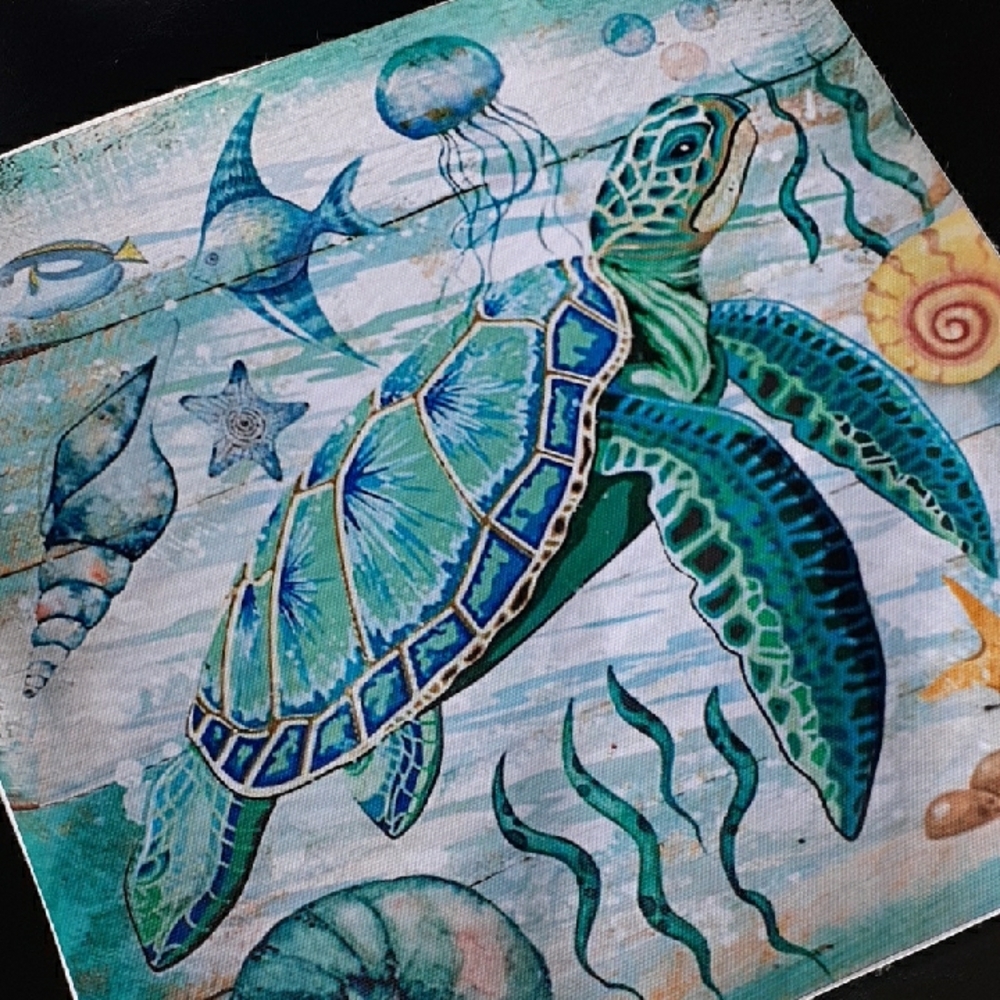 Colorful Sea Turtle Art Print - Picture 2 of 5